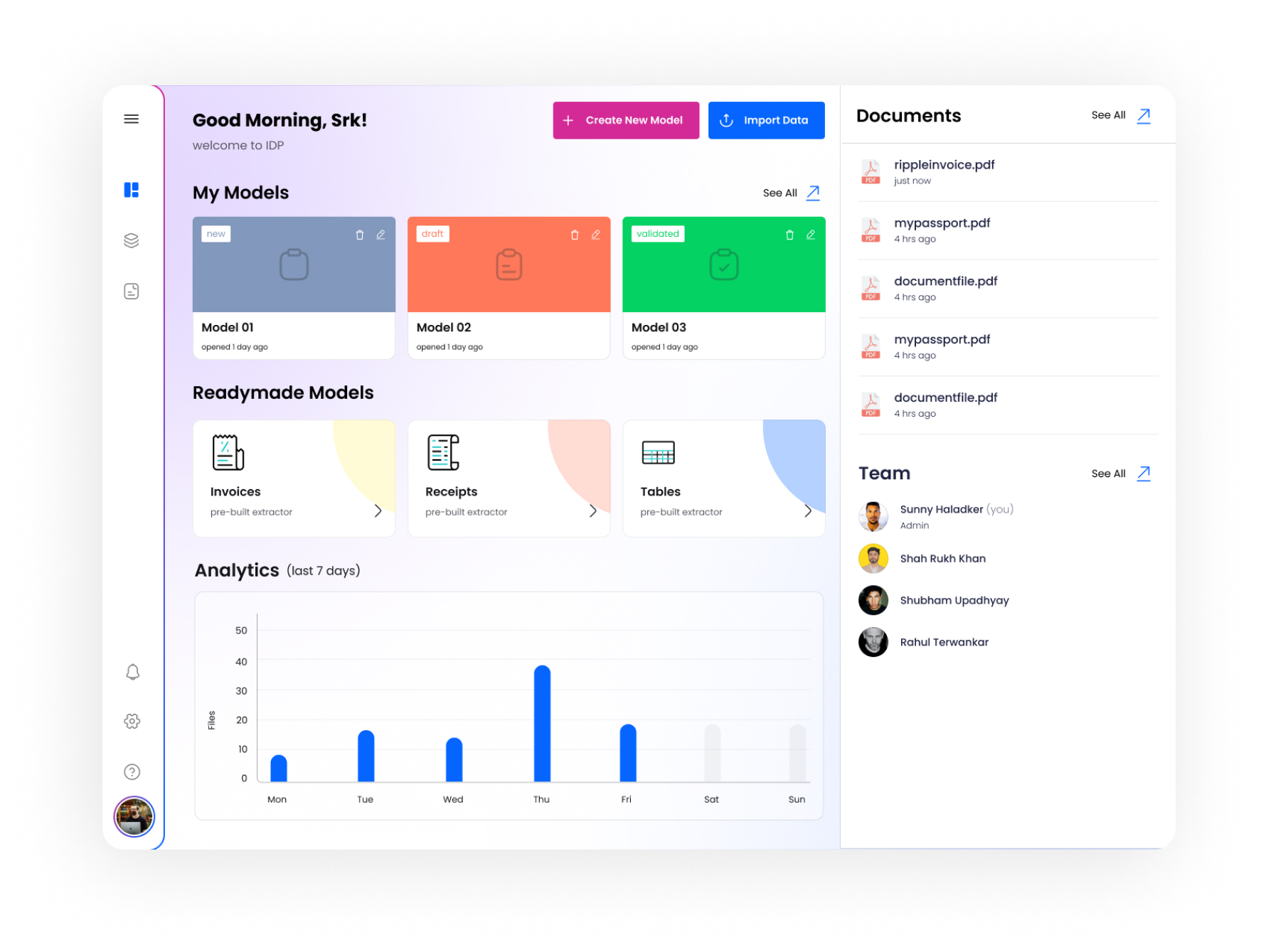 Dashboard - Ready Made Models Scroll 1